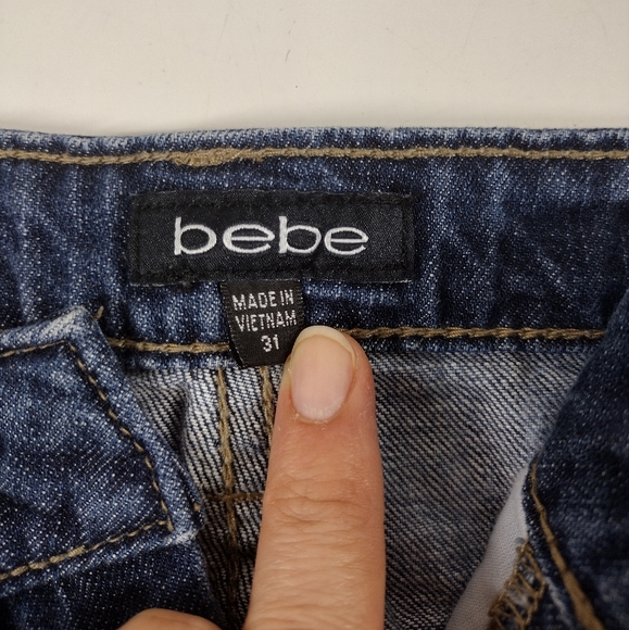 Bebe Acid Washed Ombre Distressed Ripped Shorts - Picture 12 of 16